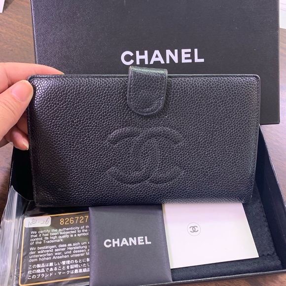 CHANEL Handbags - Chanel Caviar Textured Leather Wallet